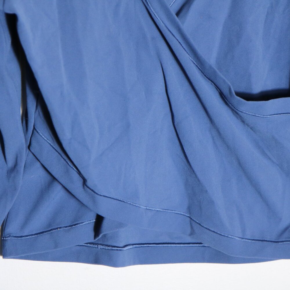 Athleta Blue Long Sleeve Wrap Crop Top - Picture 6 of 8